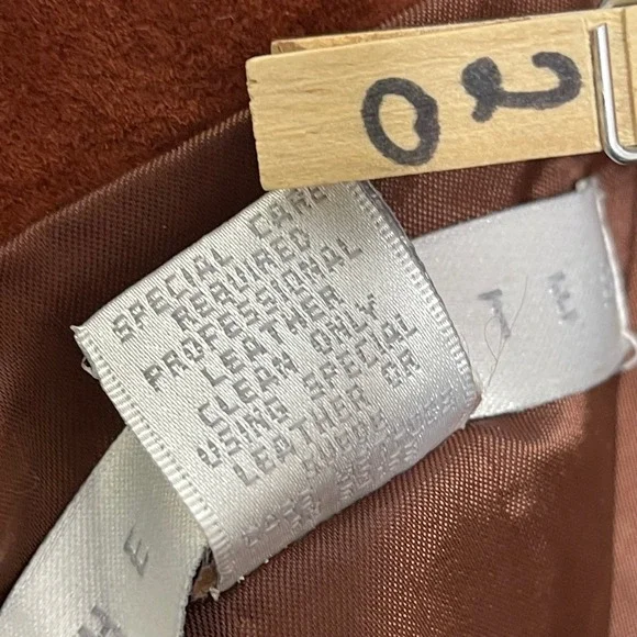 Vintage The‎ Limited Leather Mini Skirt Womens 4 26 Brown Suede Pencil Y2K 2000s - Picture 7 of 10